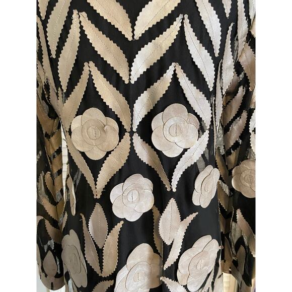 Image Leather Leaf Jacket Women Full Zip Mesh Long Sleeve Lightweight statement - Picture 9 of 9